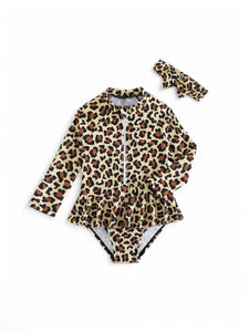 Cheetah print baby swimsuit