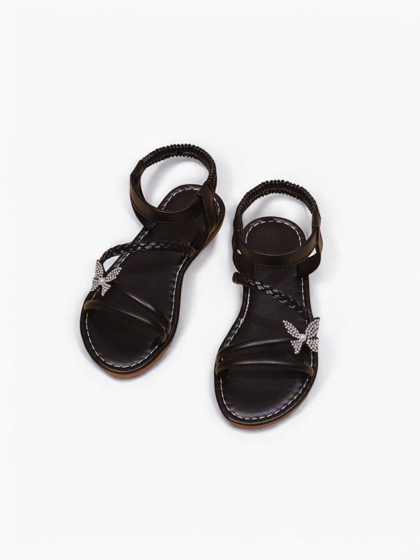 Butterfly girl black sandals