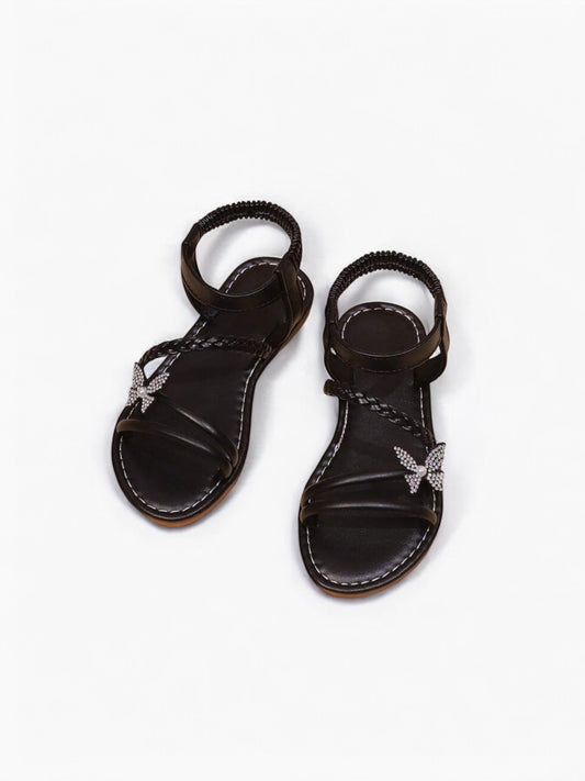 Butterfly girl black sandals