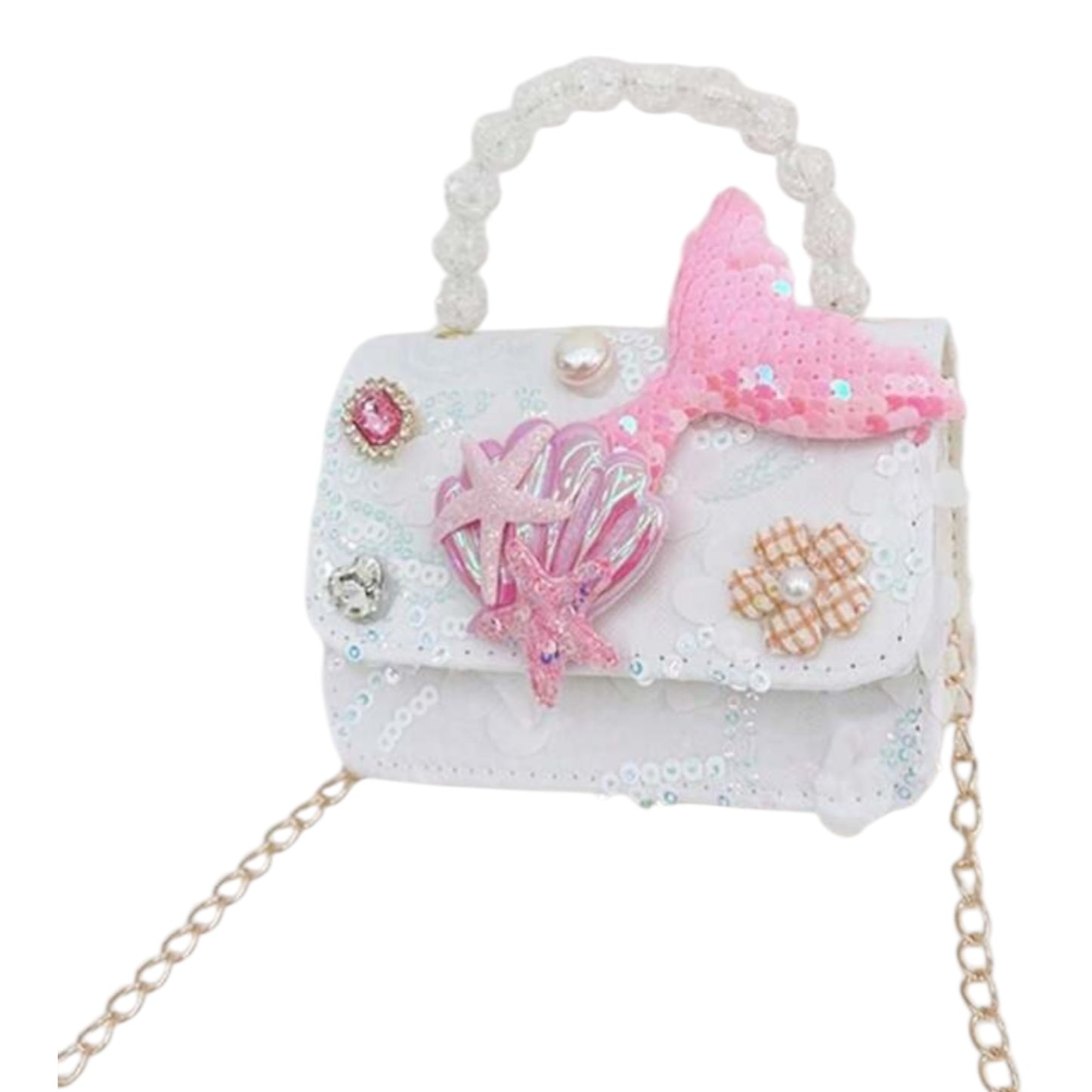 Mermaid with pearl girl purse 2k6