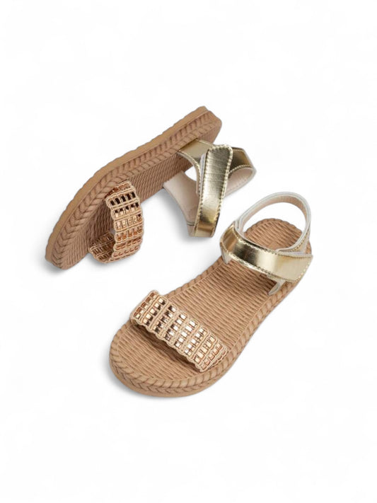 Bohemian gold strap girl sandals