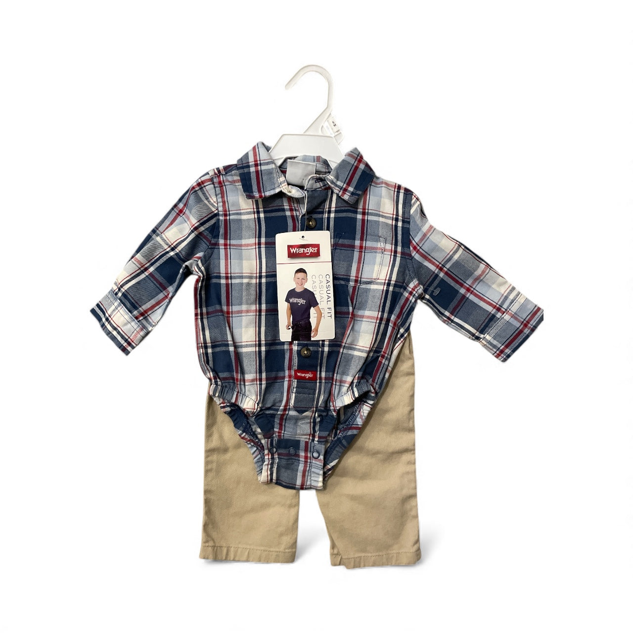Rangler blue plaid boys 2pc set