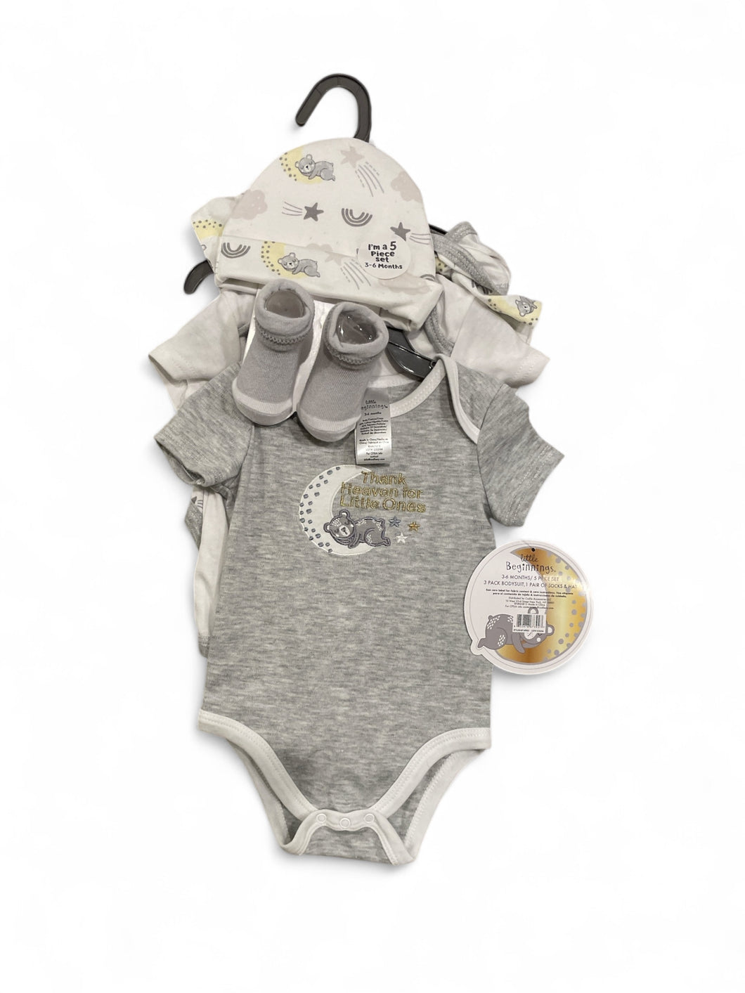 5pc baby boy onesies set thank you heavens for lil ones