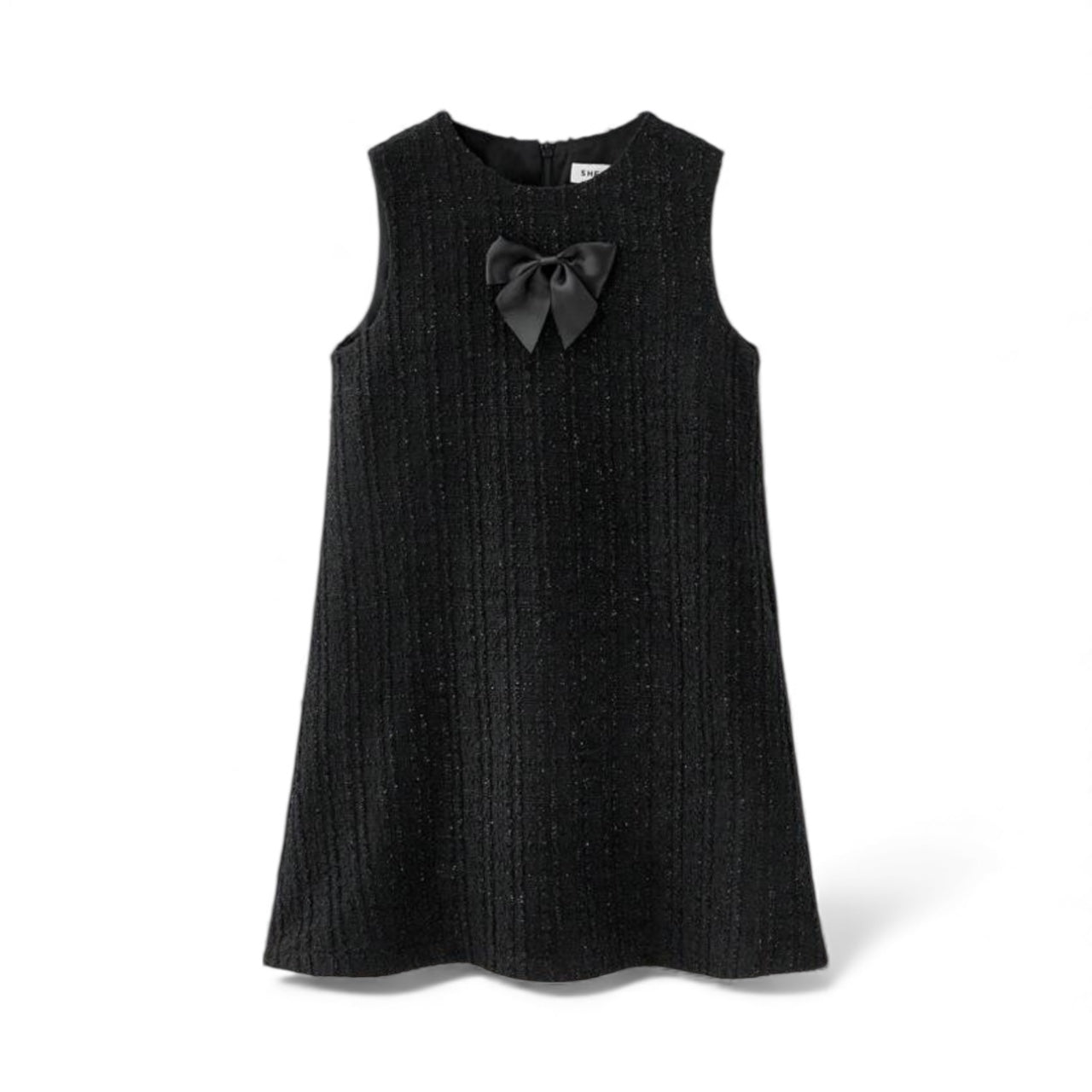Fancy black bow girls black dress