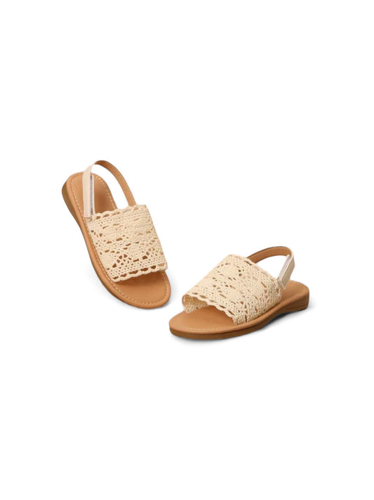 Beachy bohemian beige girl sandals