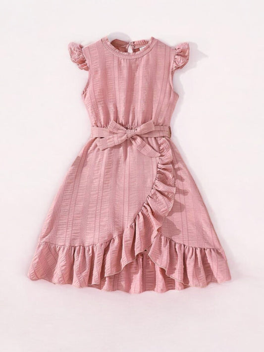 Pre teen pink frill pink girl dress
