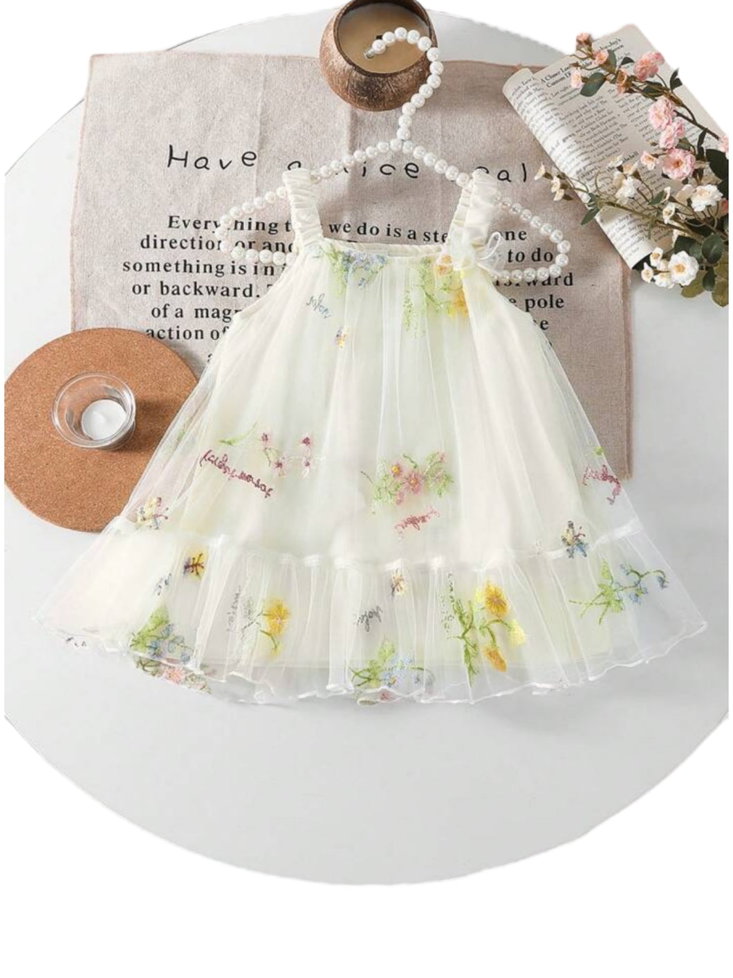 Apricot tulle Easter mesh tulle girl baby dress