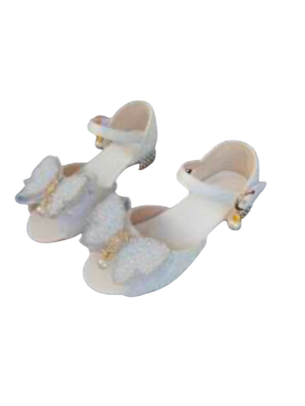 White sparkly girls formal shoes 2k5