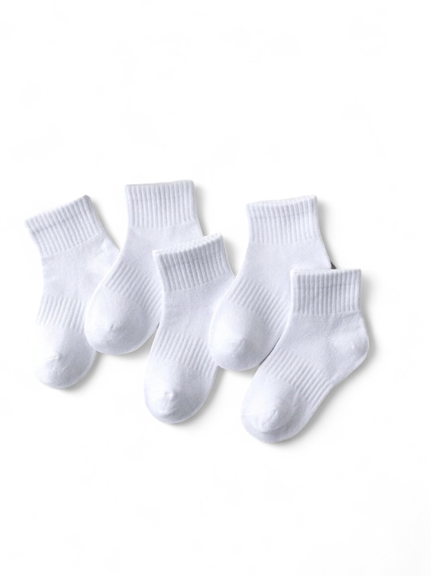 5 pairs toddler boy white socks