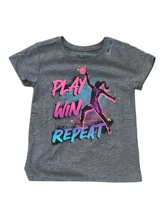 Play  Win Repeat grey girl shirt