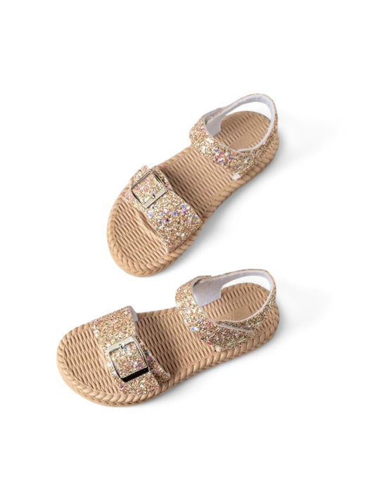 Gold sparkly girl sandals