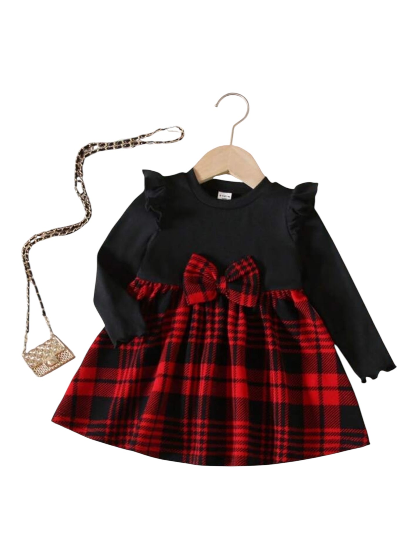 Black & red plaid baby dress