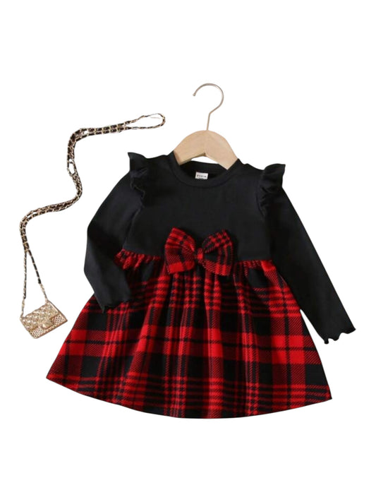 Black & red plaid baby dress