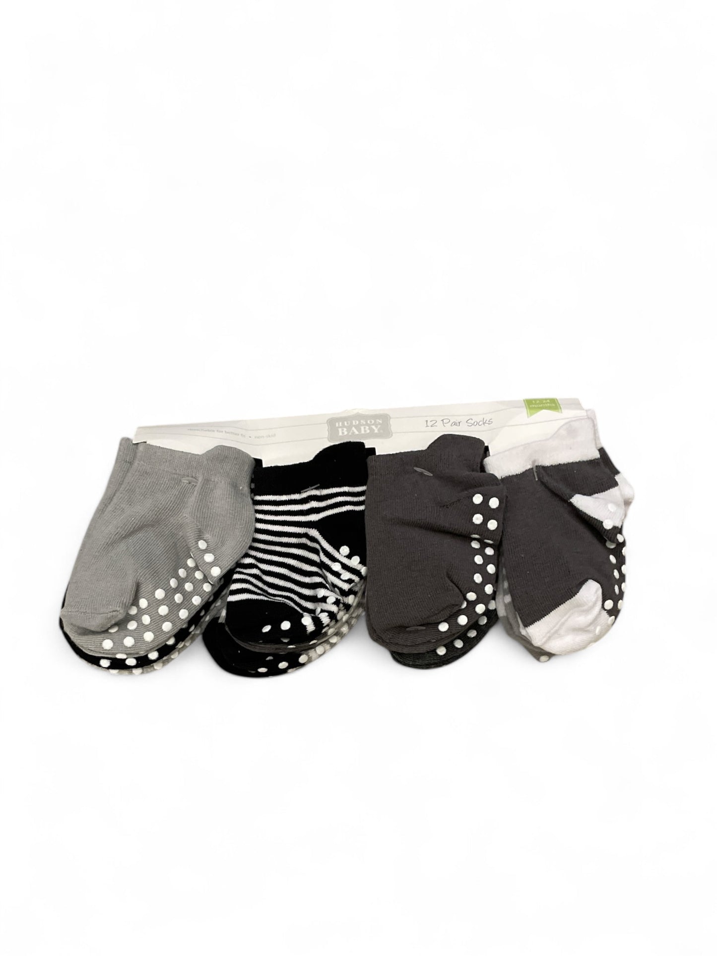 Hudson 12 pairs non slip baby socks