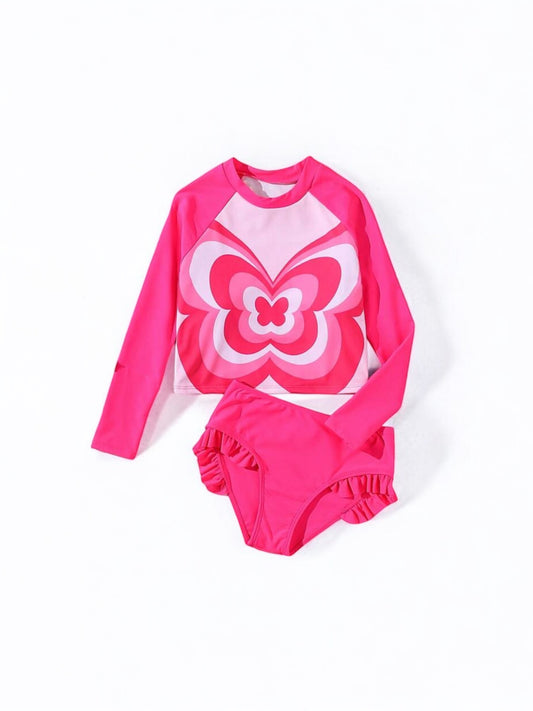 Pink 2pc girl swimsuit