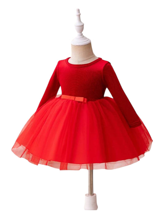 Red velvet baby dress