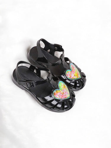 Black jelly girl sandals