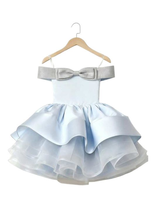 Blue with silver elegant dress