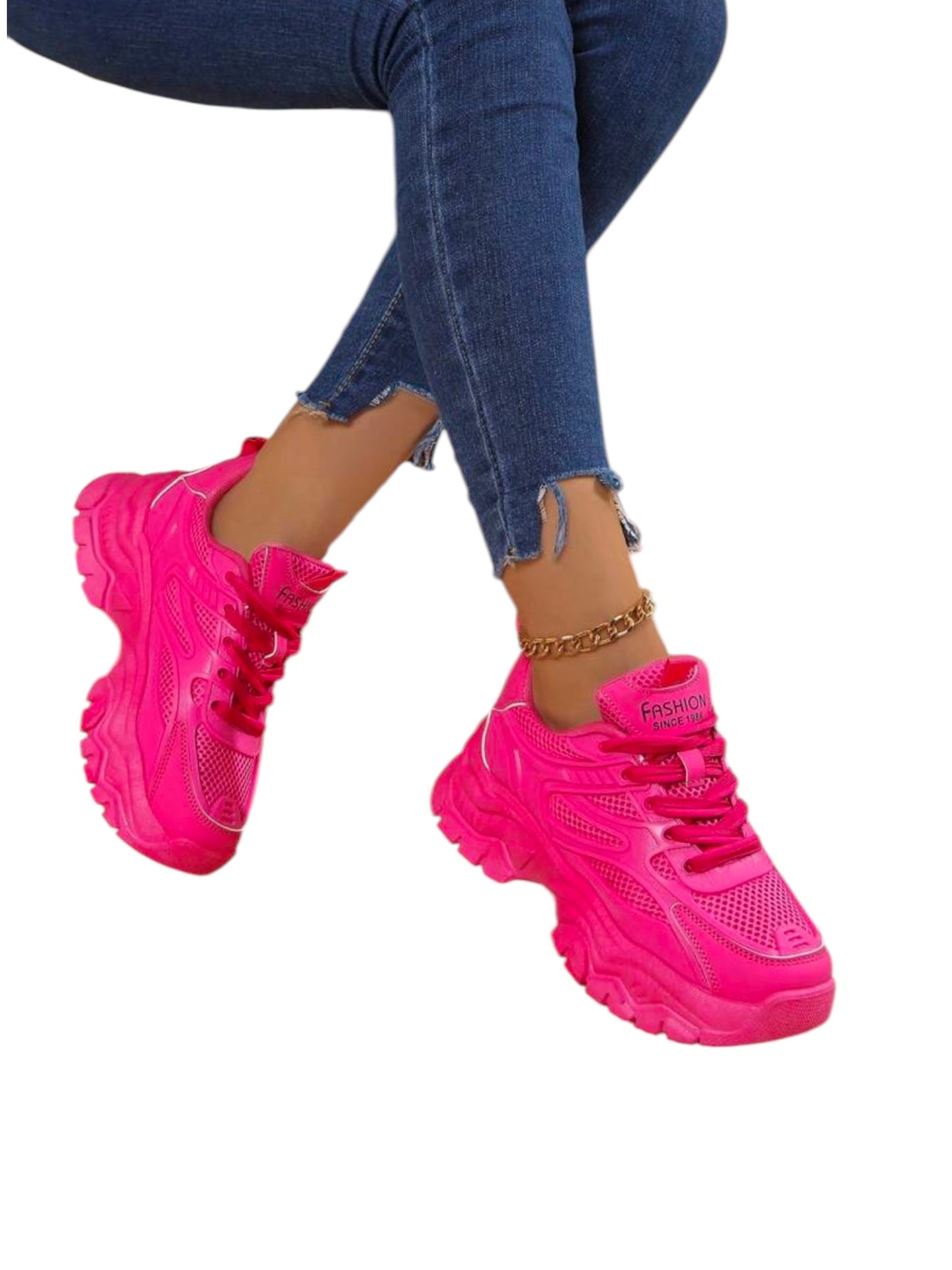 Girl pink sneakers