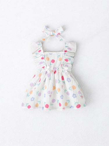 Tulips baby dress with head band