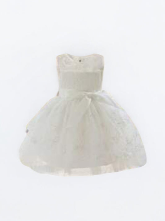 White Lacey girls formal dress 2k5