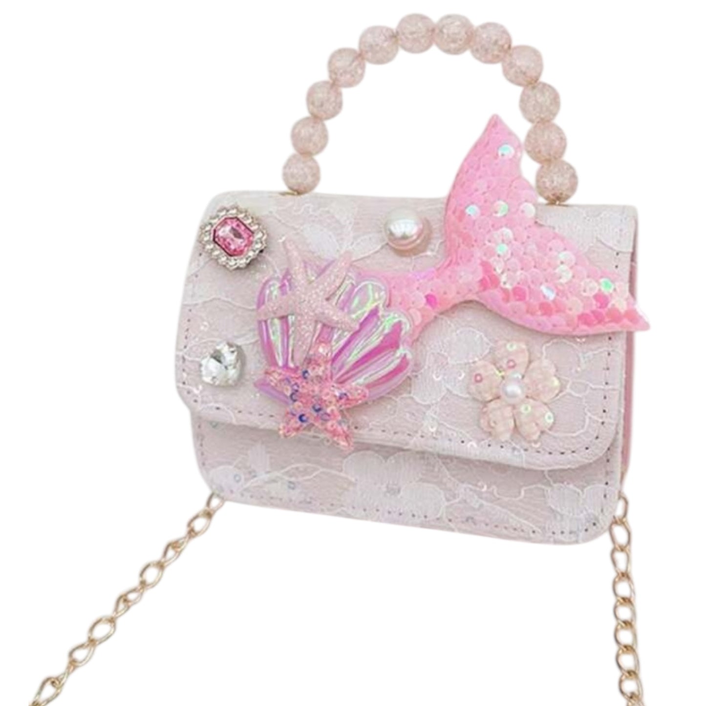 Mermaid with pearl girl purse 2k6