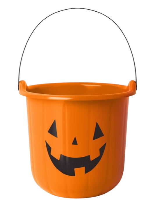 Orange pumpkin treat bucket