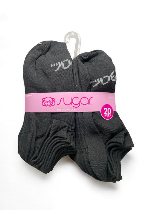 Sugar 20 pairs black socks