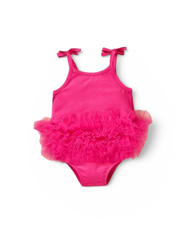 Pink tutu style baby bodysuit