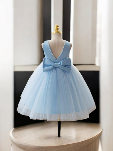 Blue formal long girl dress