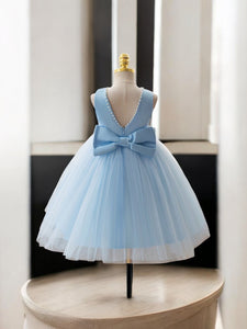 Blue formal long girl dress