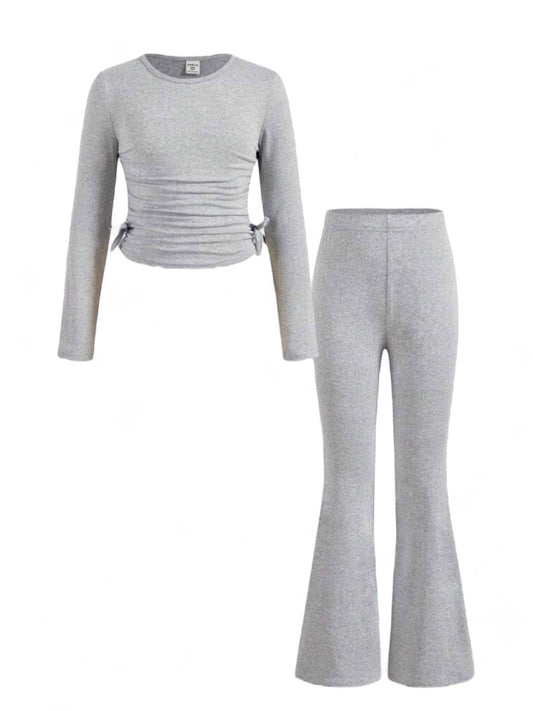 Pre teen grey bell bottoms girls set