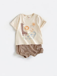 Love all day animal print print baby set