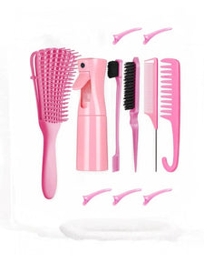 11pcs detangling girl comb  brush and spray hair set