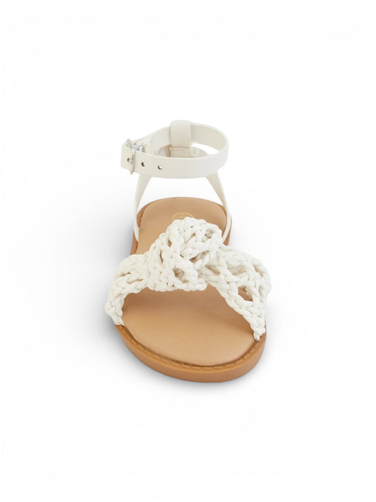 White Crochet style toddler girl sandals