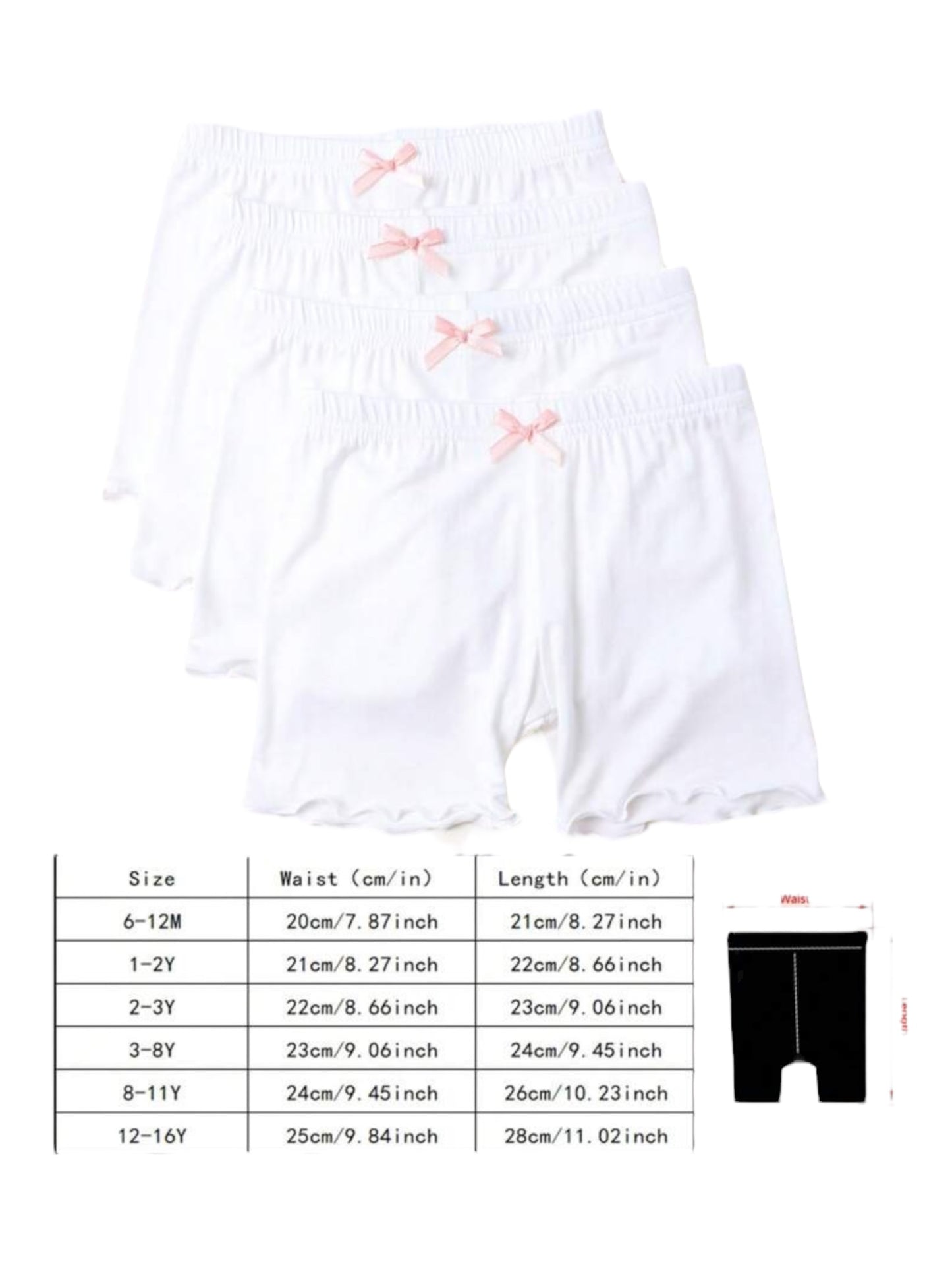Girl 4pc white short with pink bow