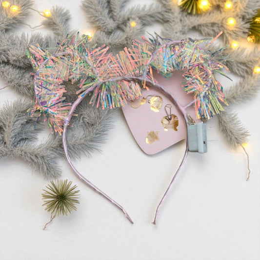Tinsel light up headband