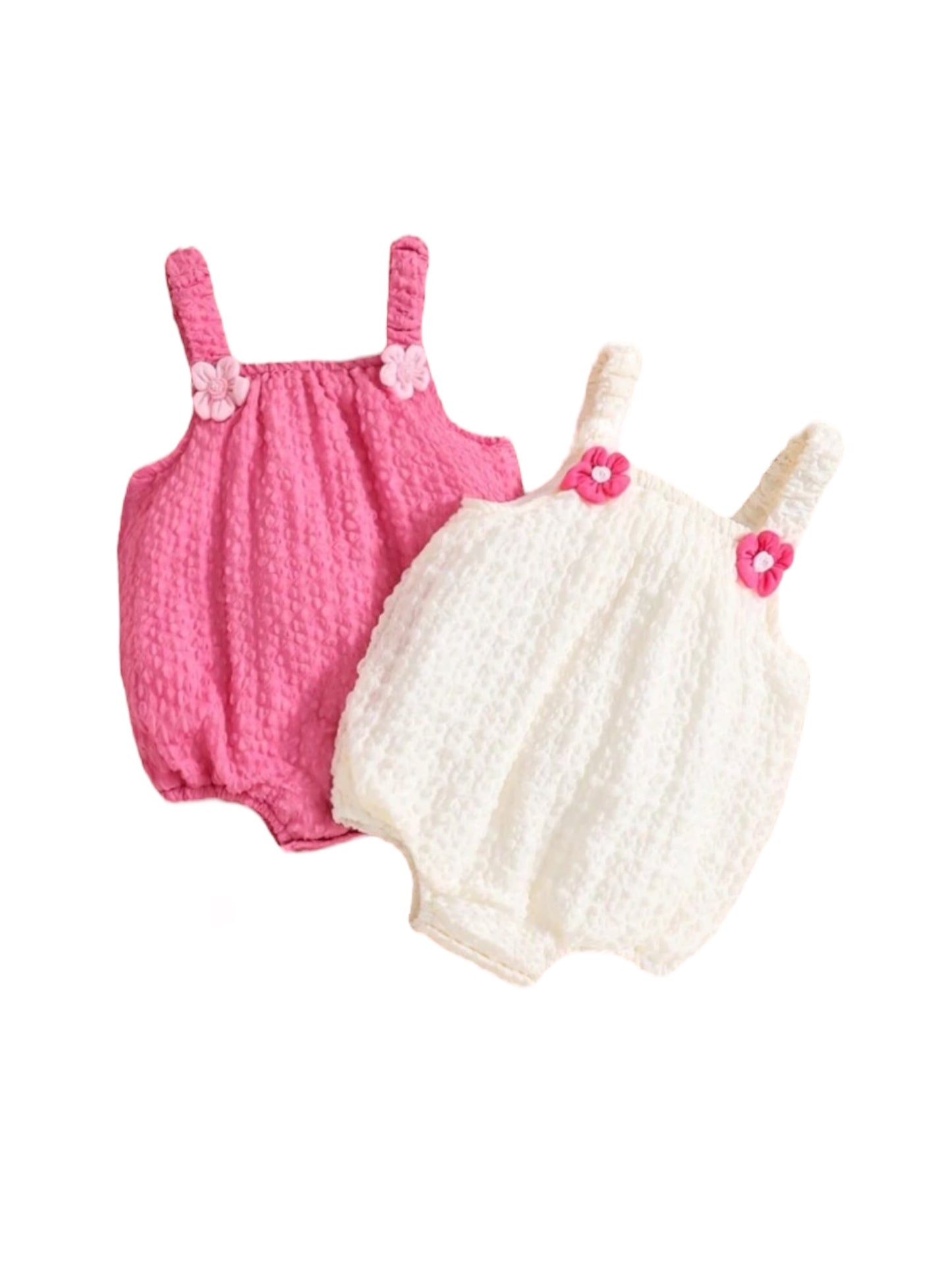 Baby romper 2 pc set with flowers strap