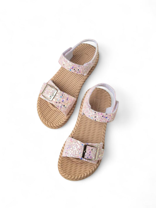 Pink sparkly girl sandals