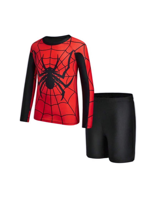 Spider man red & black boy swimsuit