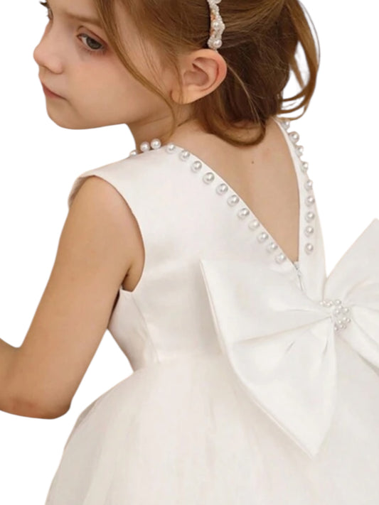 White peal girl formal dress 2k5