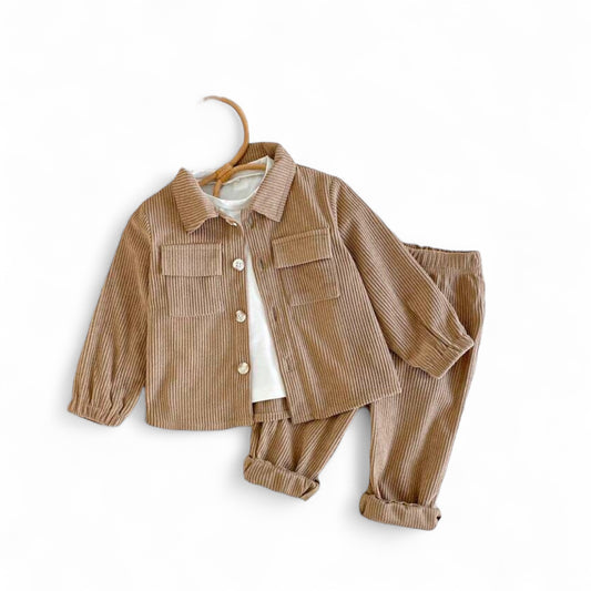 boy corduroy jacket & pants baby set