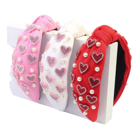 Hearts valentines headband