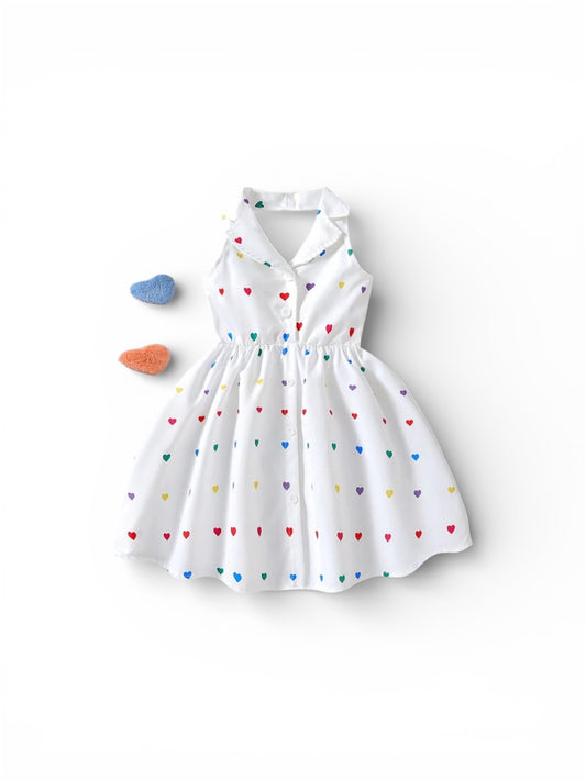 White Heart multicolor dress