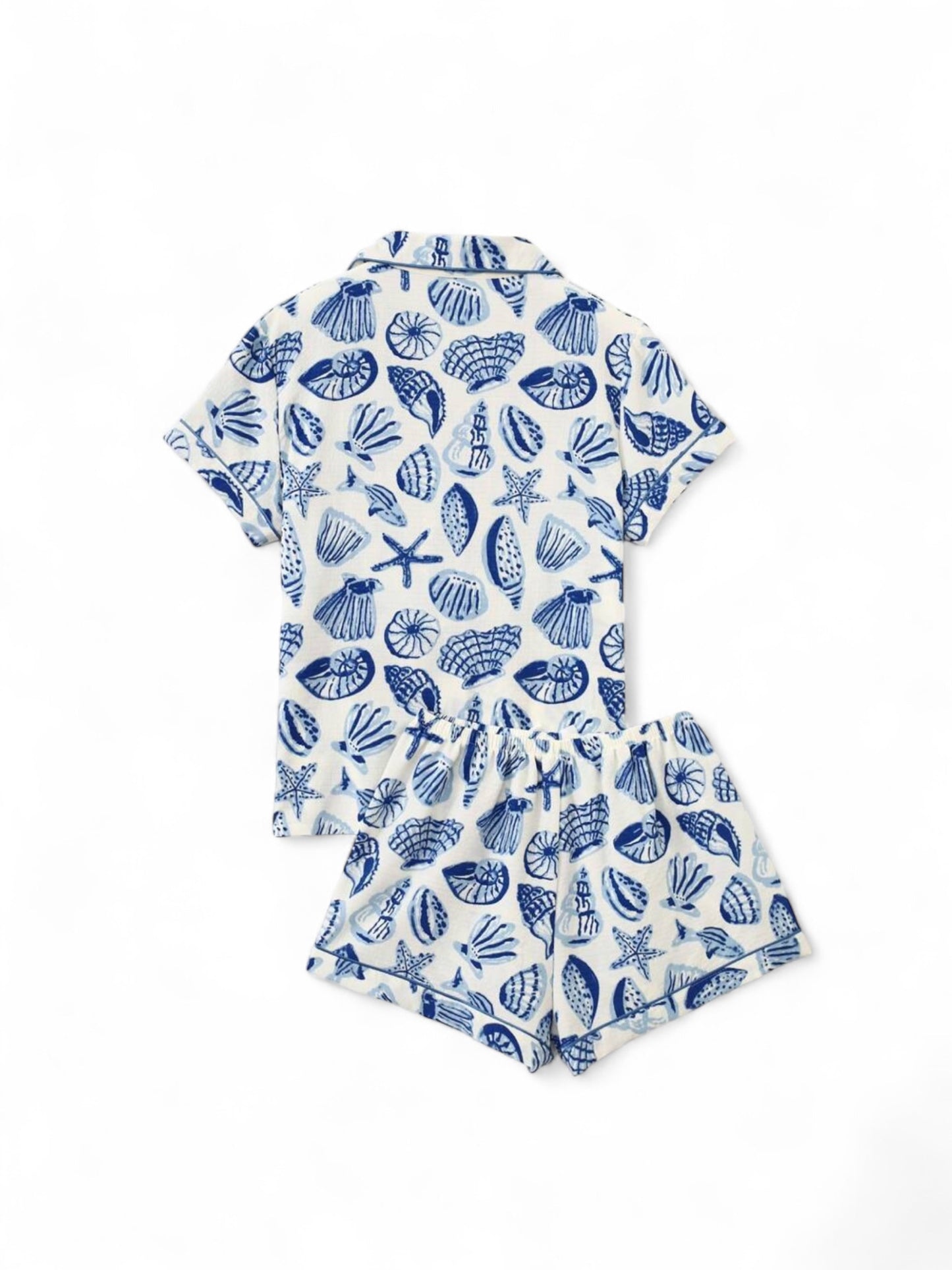 Seashells teen girls pj blue & white