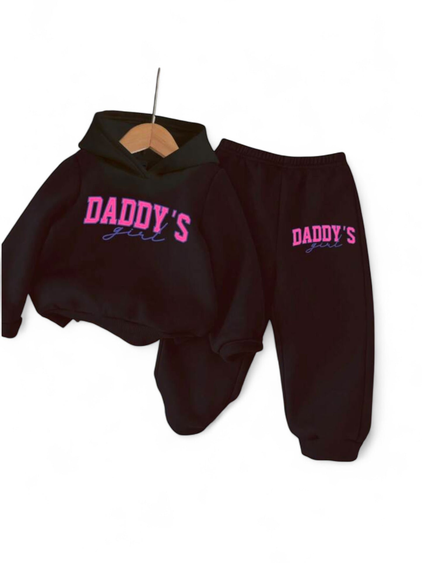 Daddy’s girl black & pink sweats baby set