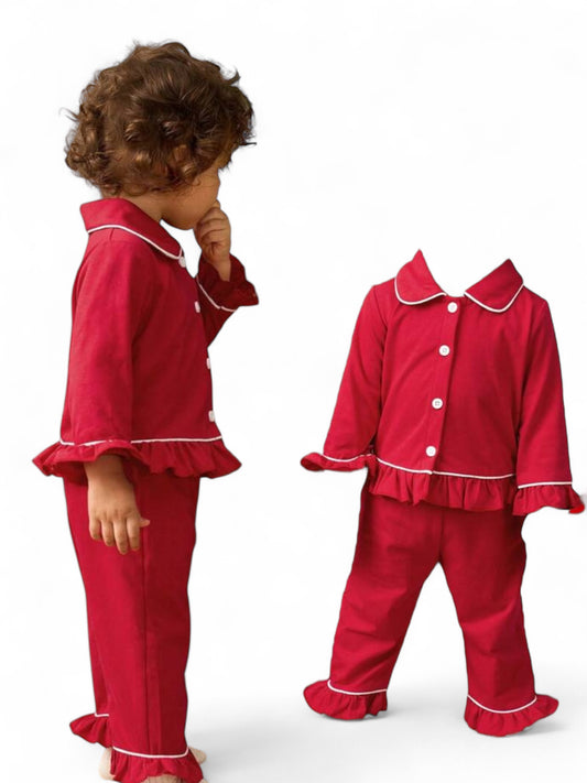 Toddler girl red Christmas pj