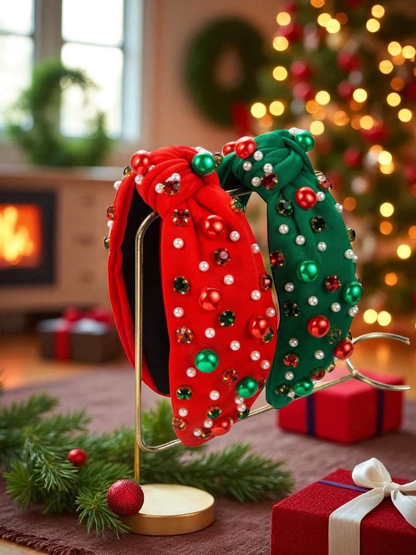 Christmas hair band with jewels