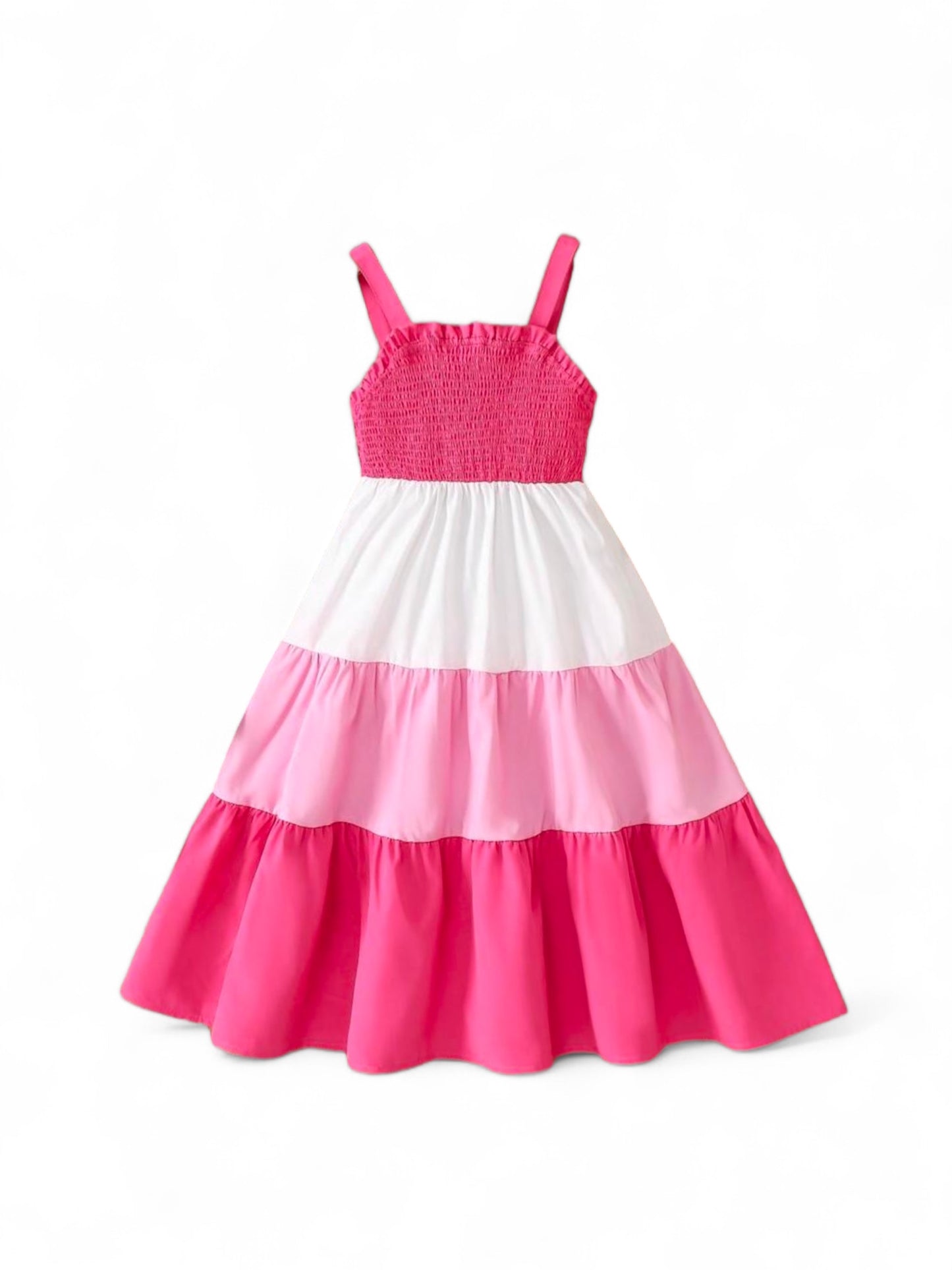 Beachy pink long girl dress