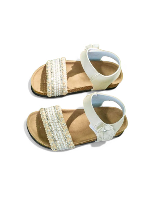 White bohemian girl sandals